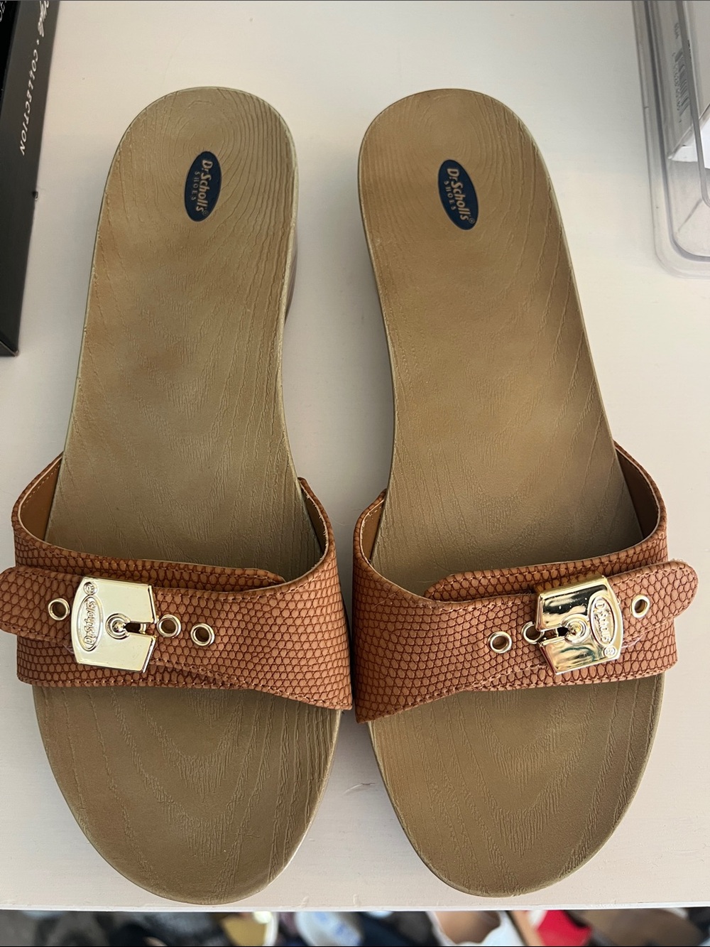Dr. Scholl's Saddle Tan Studded Mule Sandals - Picture 3 of 5